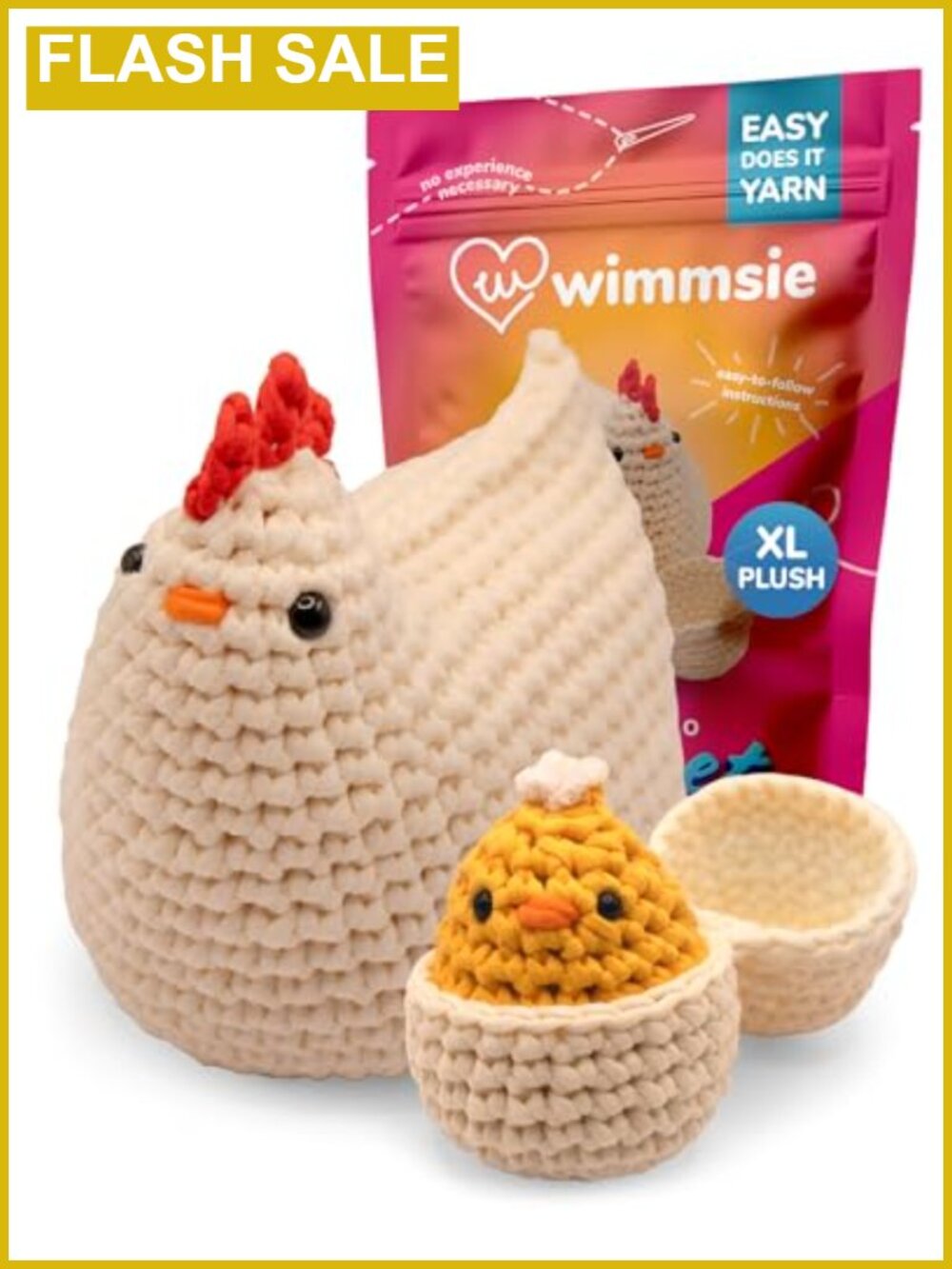 Crochet Kit for Beginners: 3 Amigurumi Stuffed Animals, DIY Yarn Plush